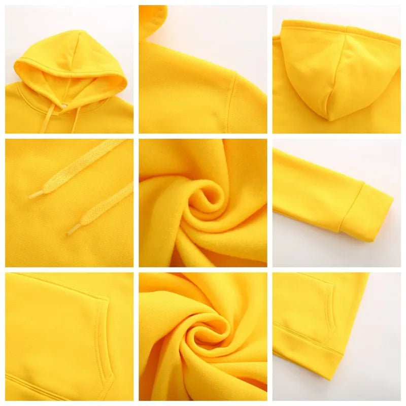 Unisex Oversized Pullover Hoodie Sweatshirt – Solid Color Casual Fleece for Men & Women