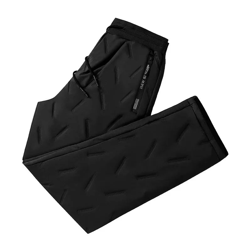 Women's Warm Plush Straight Leg Drawstring Pants — Thickened Winter Sport Trousers