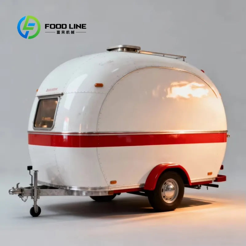 Small Round Mobile Catering Trailer — Street Breakfast Food Cart Truck