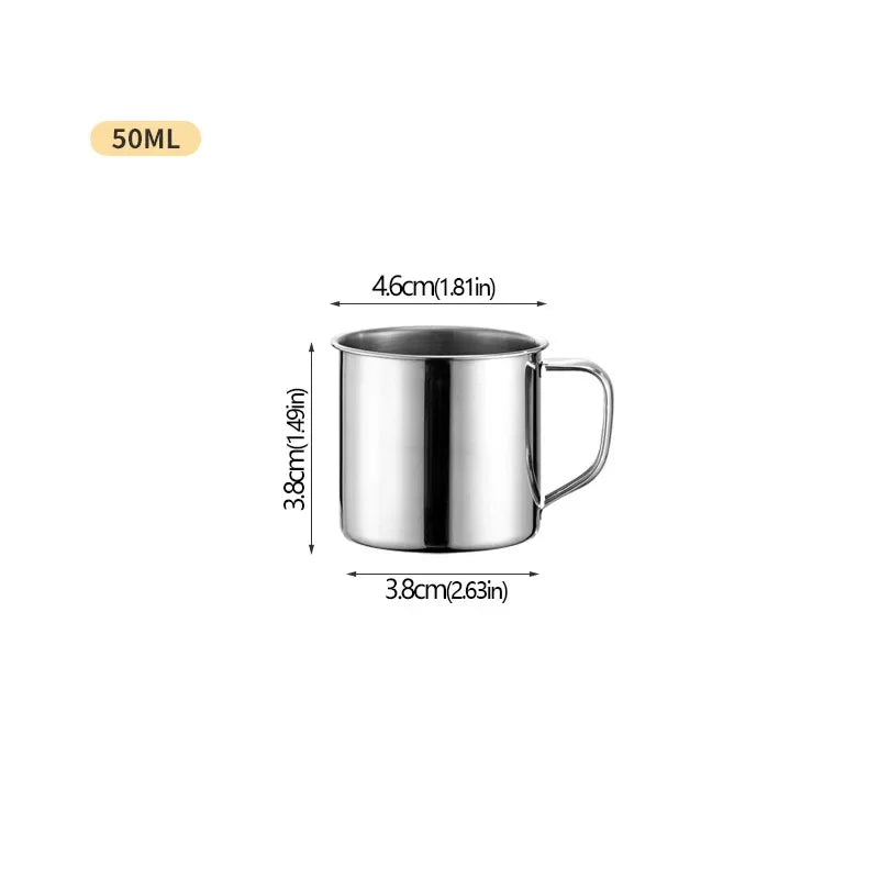 304 Stainless Steel Portable Coffee Mug – Compact Camping & Travel Cup, 50–400ml