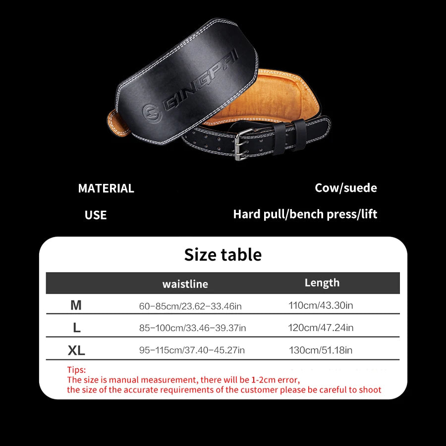 Weight Lifting Belt – 15cm Wide, Men & Women, Back Support for Powerlifting, Squats & Cross Training
