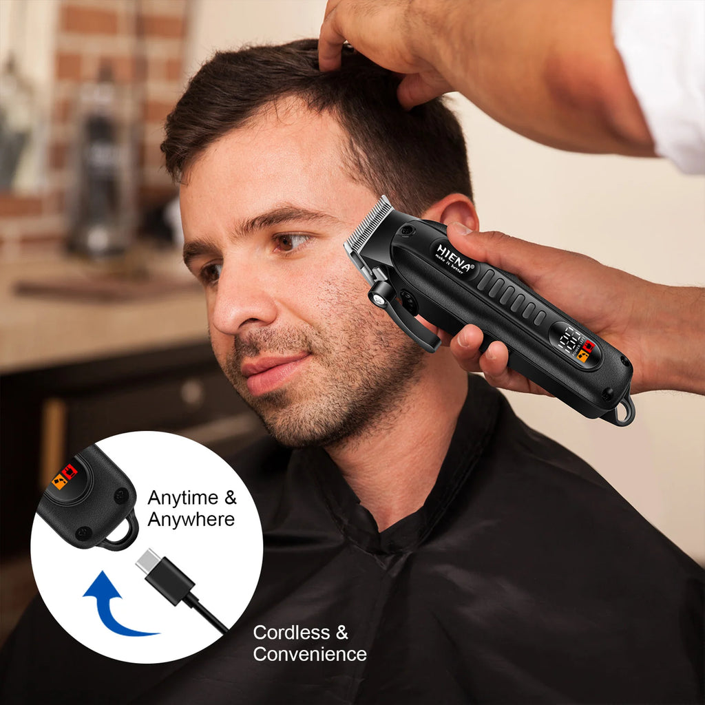 HYN-222 Professional Hair Clipper – Rechargeable, Stainless Steel Blade, 180-Min Battery, Washable Head