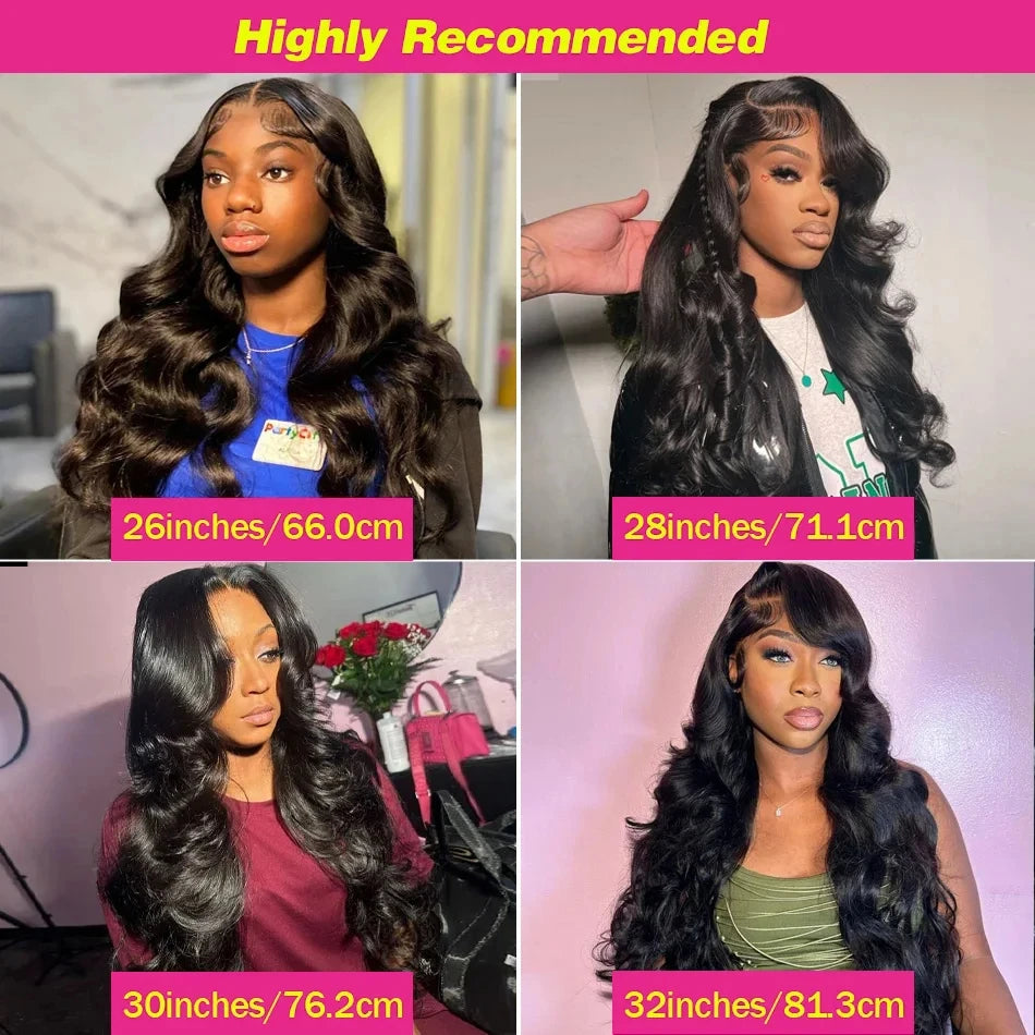 40 Inch Body Wave Lace Front Wig | 13x4 13x6 360 HD Lace Pre-Plucked Brazilian Human Hair for Black Women
