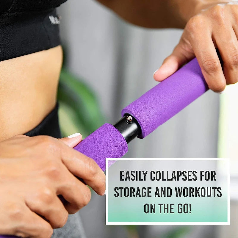 Pilates Stick – Multi-Functional Fitness & Yoga Equipment, Elastic Exercise Bar with Hip Pulling Rope for Home Training