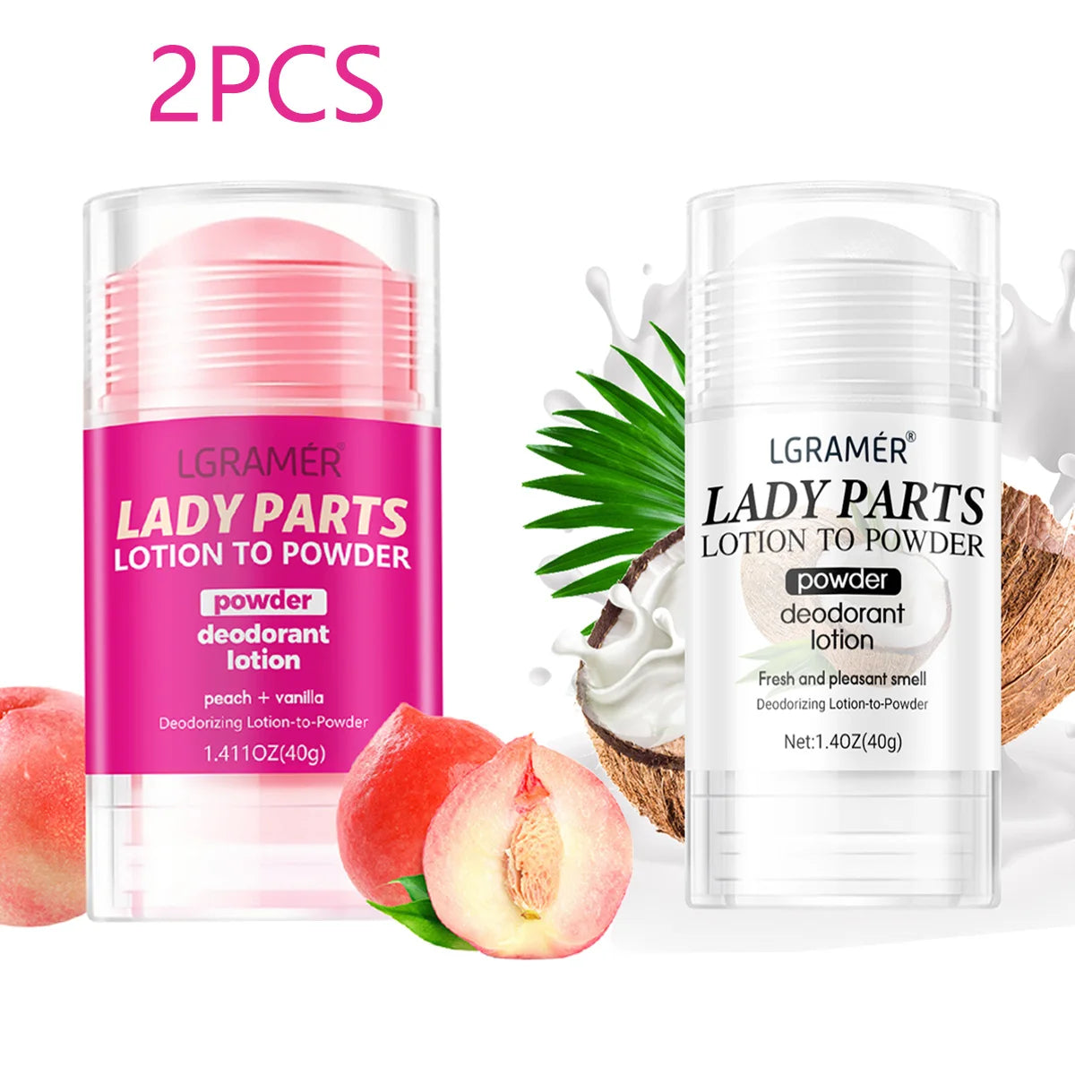 Women's Peach Vanilla Deodorant Lotion – Multi-Fruit Long-Lasting Fragrance