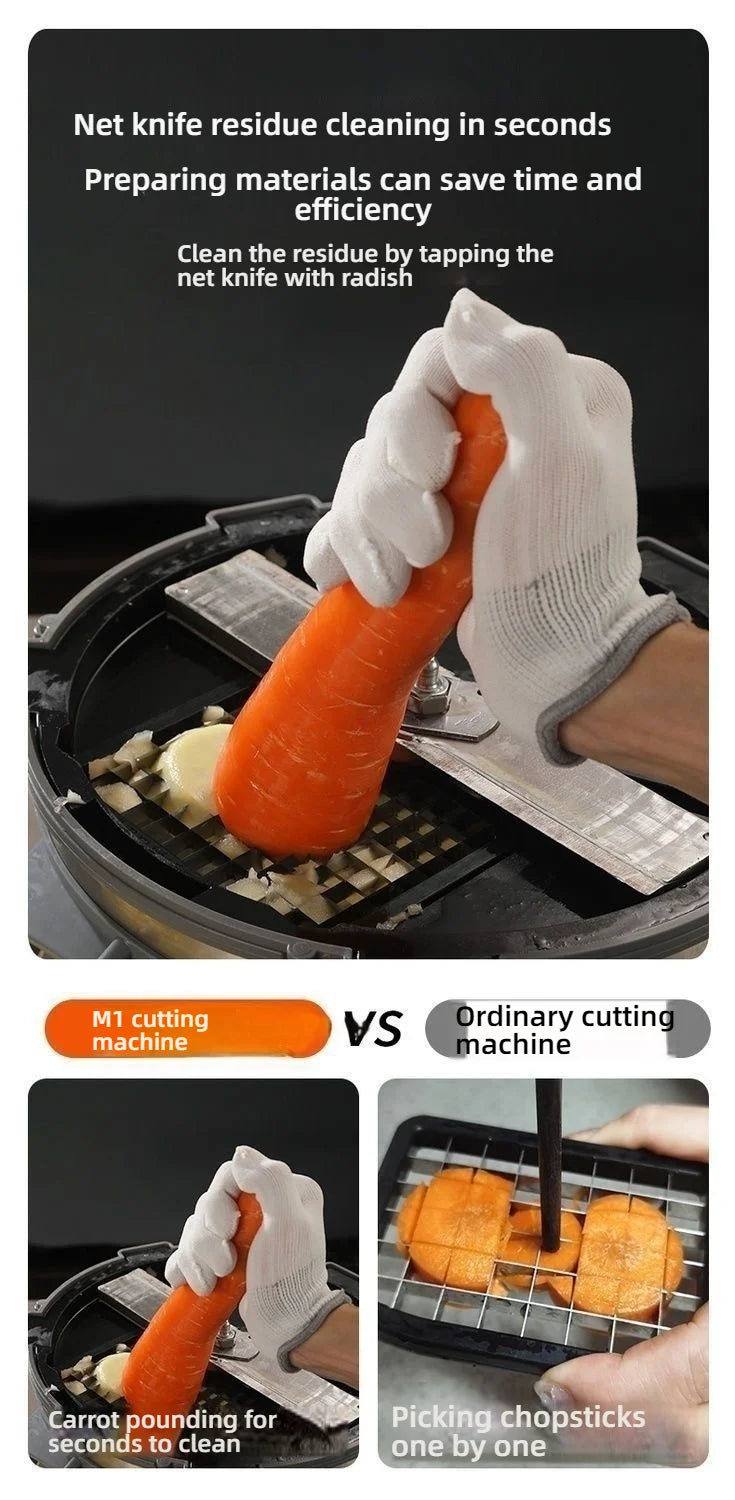 HomeWare M1 Multifunctional Vegetable Cutter & Food Processor – Cube, Shred & Slice, Large-Caliber Inlet