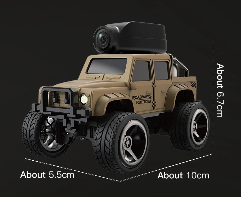 KF32 1:64 Mini RC Climbing Car with LED Lights & HD Camera – Alloy Remote Control Toy