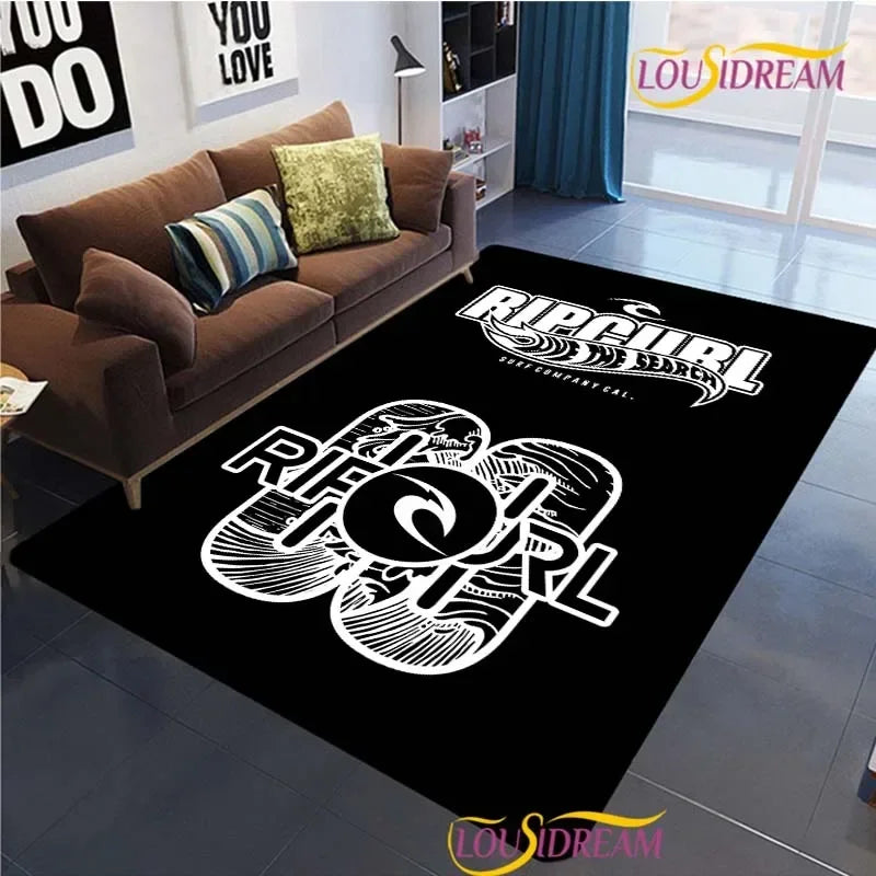 Surf Print Area Rug – Non-Slip Living Room, Bedroom & Kitchen Carpet