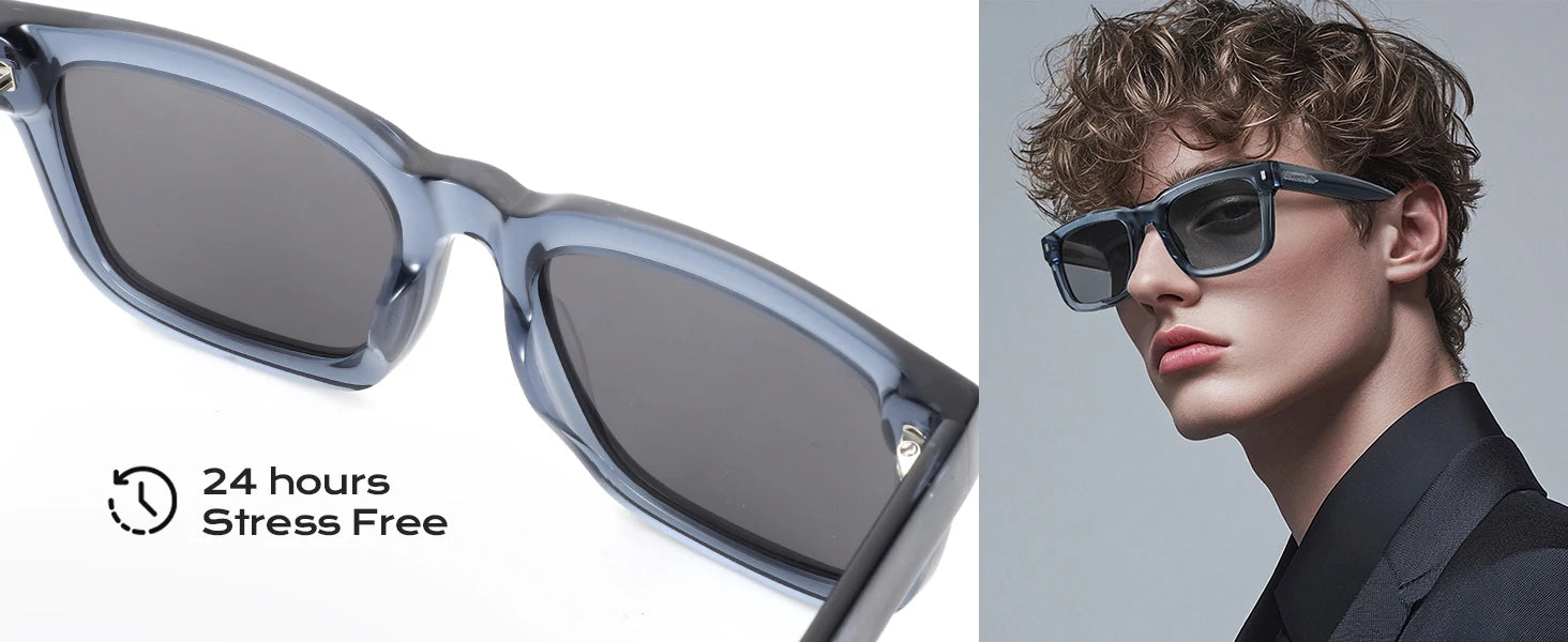 ZENOTTIC Handmade Acetate Square Polarized Sunglasses | Fashion Patchwork Shades ZS6240