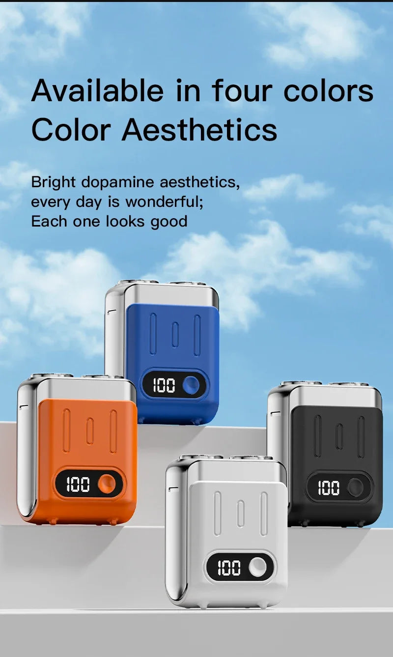 HAOYUNMA R20 Mini Electric Shaver – LED Display, Magnetic Blade, Waterproof, 120-Min Runtime