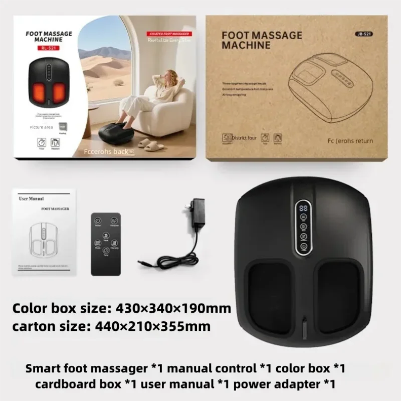 Jinkairui Automatic Foot Massage Machine — Full Wrap Rollers, Sole Kneading & Airbag Pressing