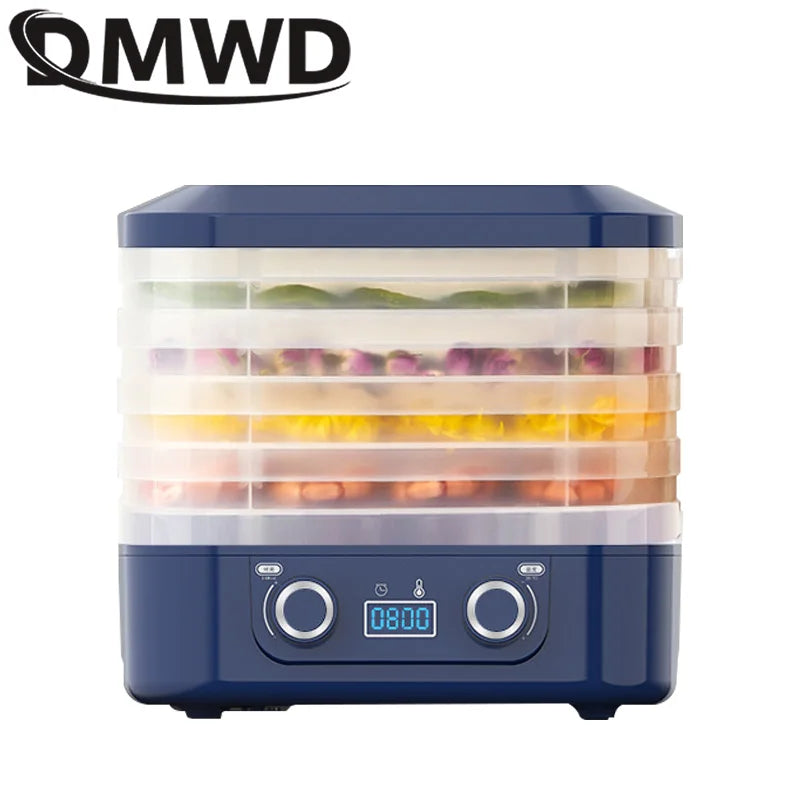 Mini Food Dehydrator – 5 Trays, 110V, Dried Fruit, Vegetables, Herbs, Pet Meat & Snacks Air Dryer