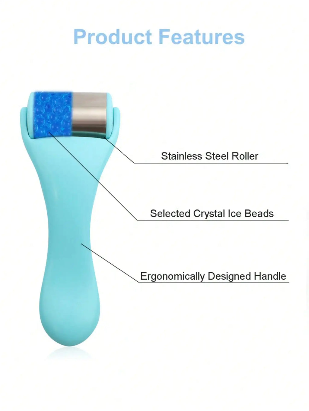 Ice Roller Face Massager – Skin Tightening, Firming & Puffiness Relief Tool with 50 Ice Beads