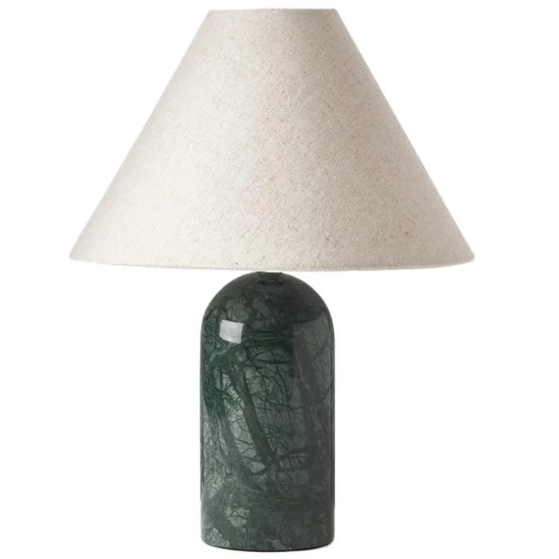 Marble Base Lamp – Tapered Fabric Shade