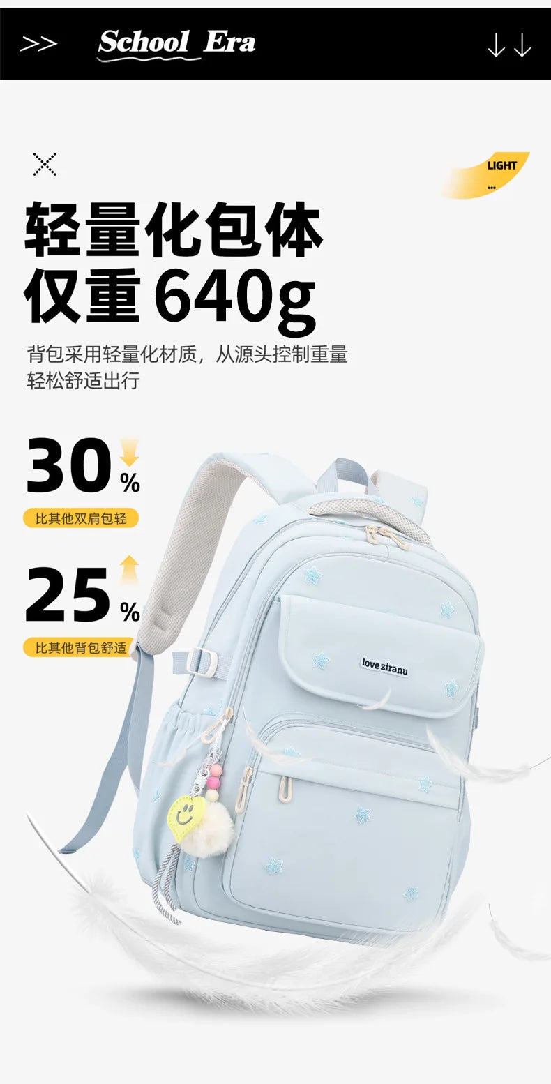 Girls School Backpack – Nylon Everyday Book Bag