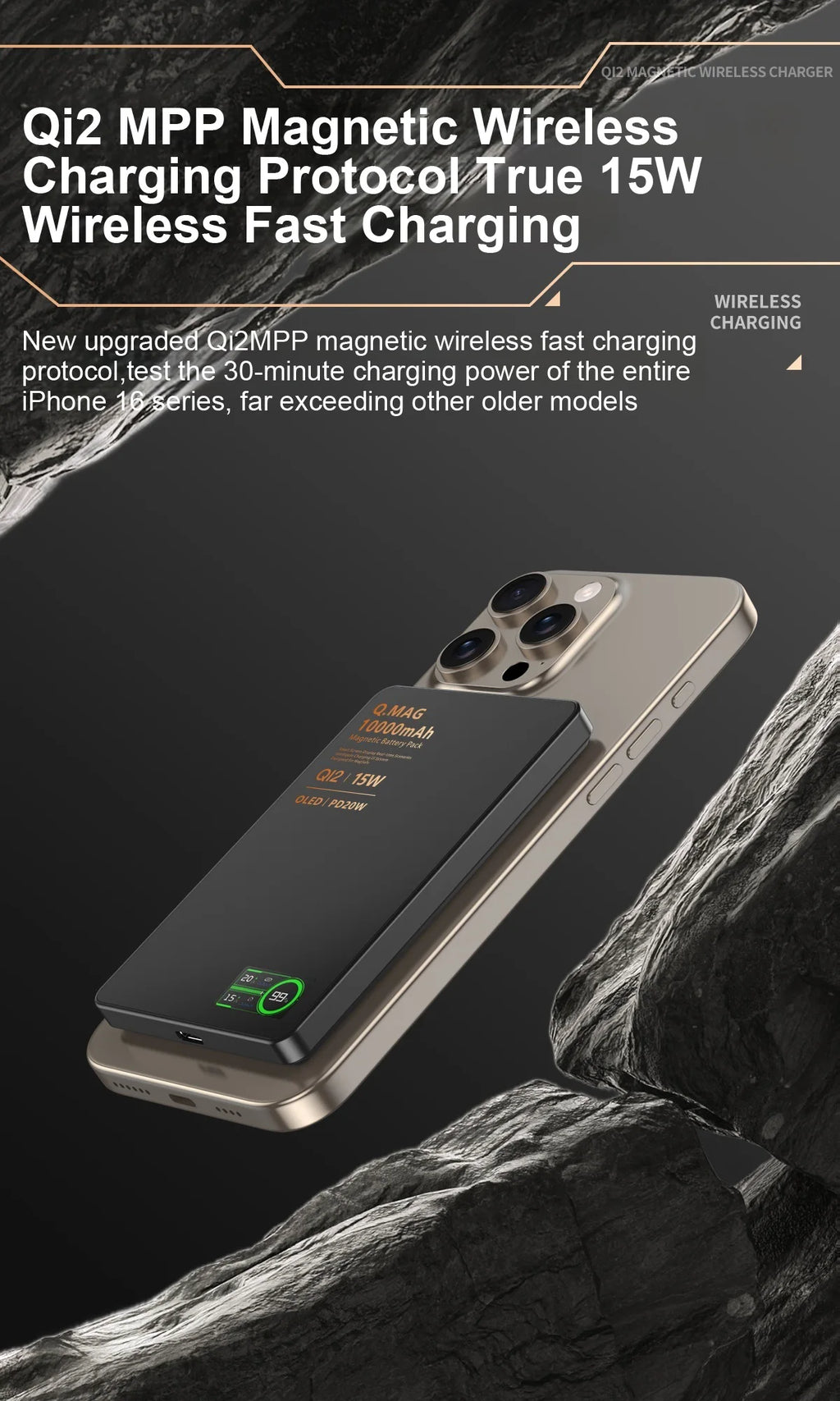 Qi2 Magnetic Power Bank — 15W MagSafe Fast Wireless Charging for iPhone