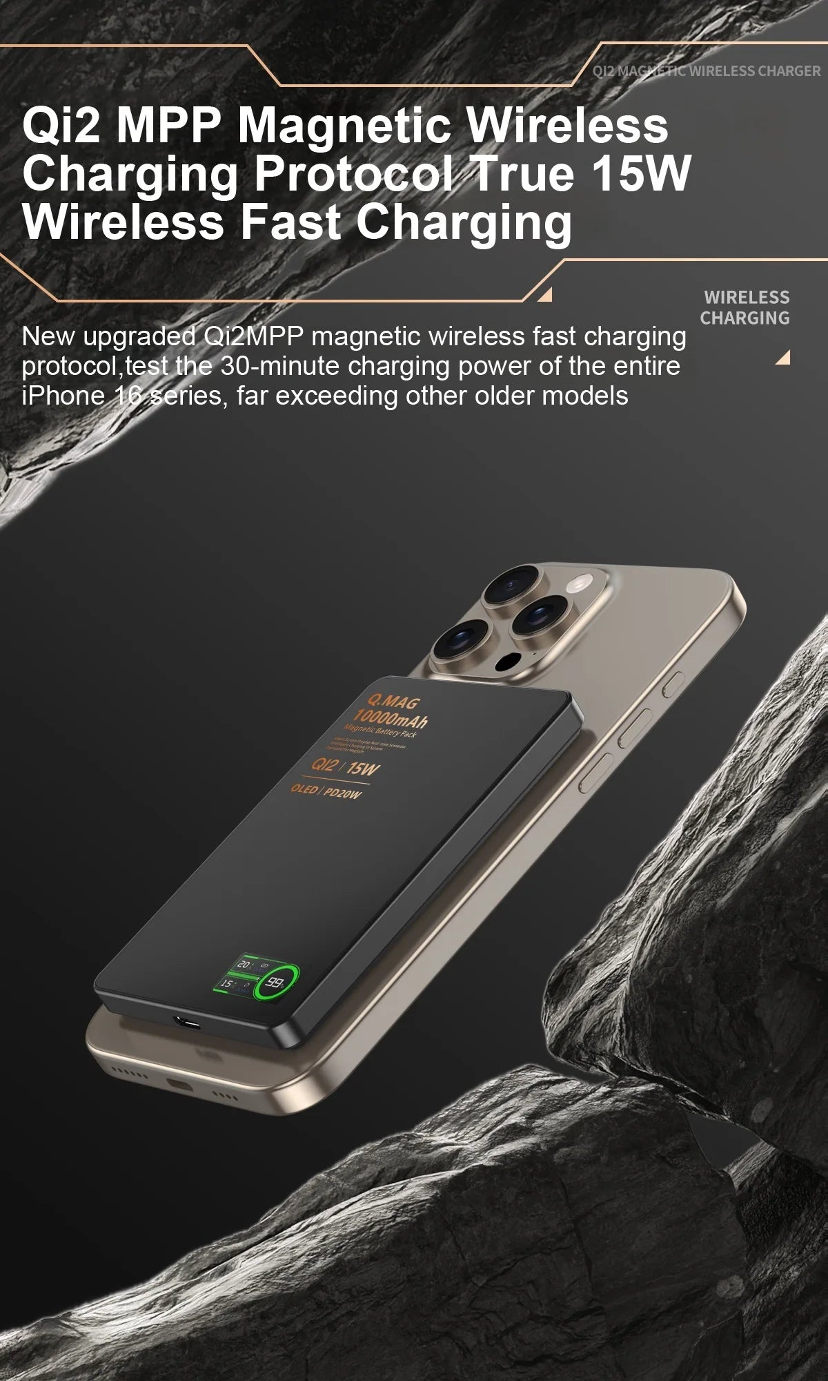 Qi2 Magnetic Power Bank — 15W MagSafe Fast Wireless Charging for iPhone