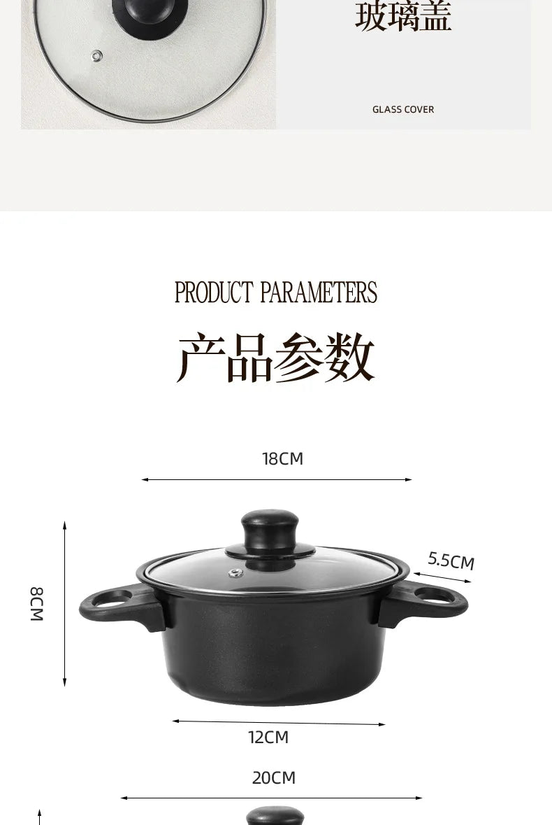 Portable pot set, kitchen pot non-stick pan, soup pan, saucepan, frying pan 13-piece set