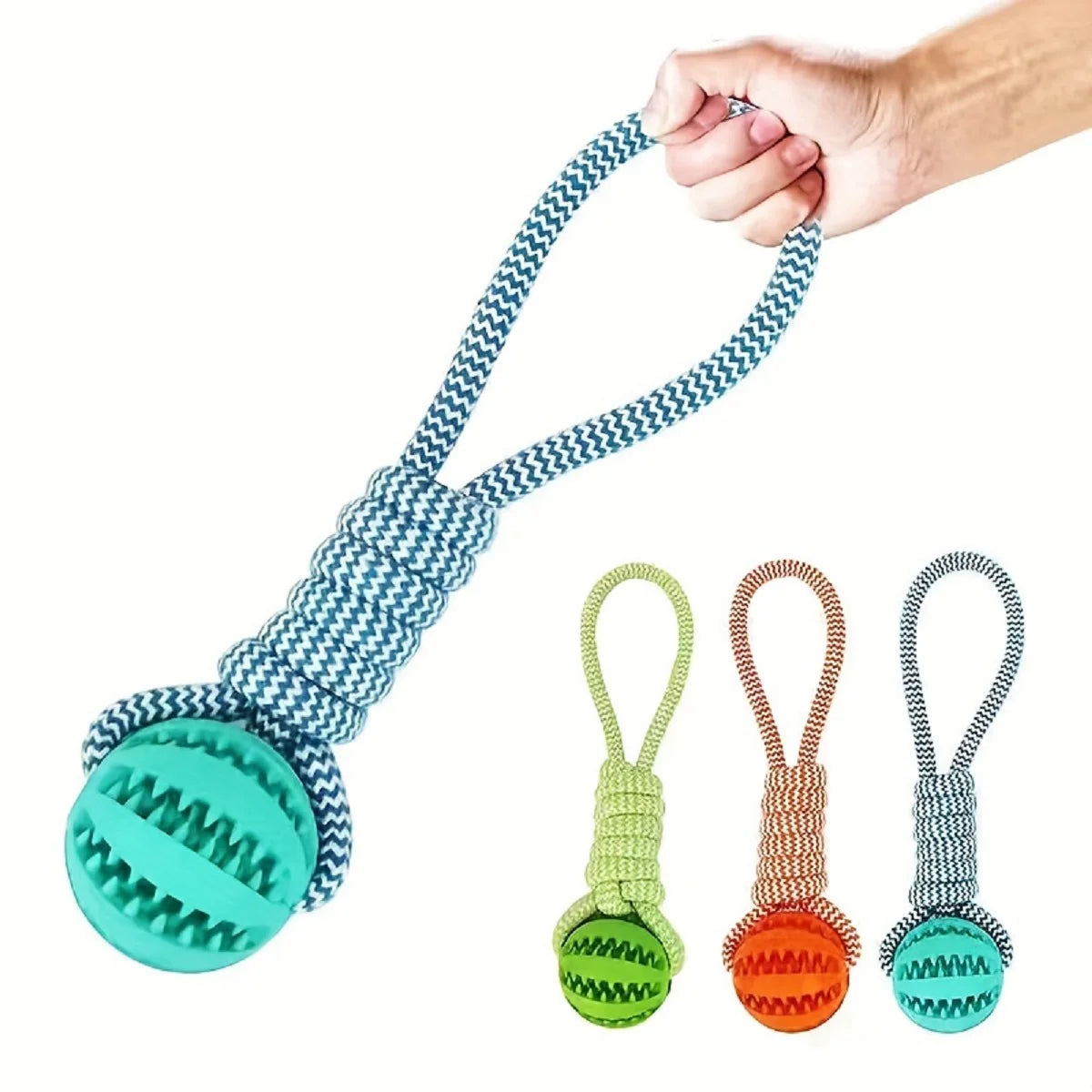 Treat-Dispensing Rope Ball Puzzle Toy for Dogs