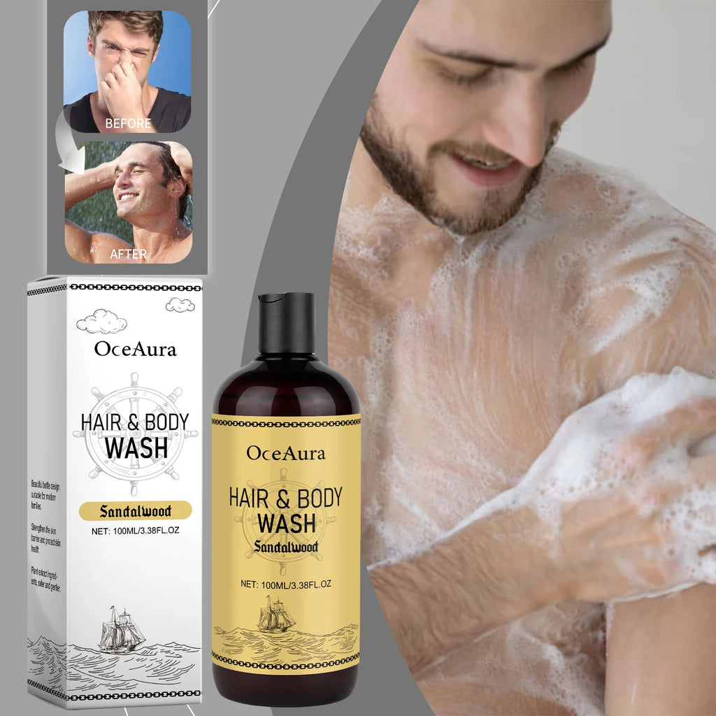 OceAura 2-in-1 Shampoo & Body Wash for Men – Moisturizing Scalp Cleanser & Hair Wash