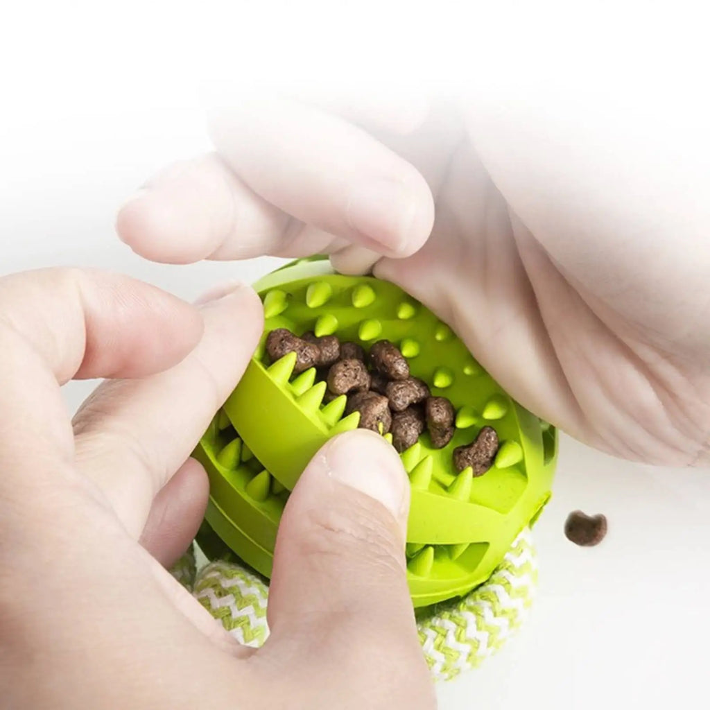 Treat-Dispensing Rope Ball Puzzle Toy for Dogs