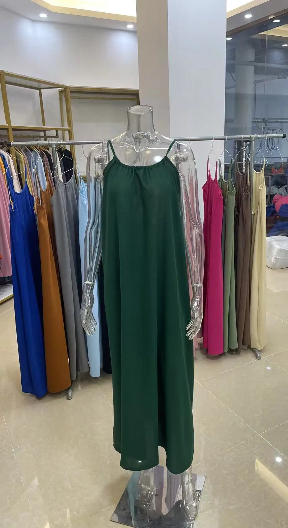 Women's Strapless Backless Loose Maxi Dress – Comfortable Sleepwear & Casual Home Dress