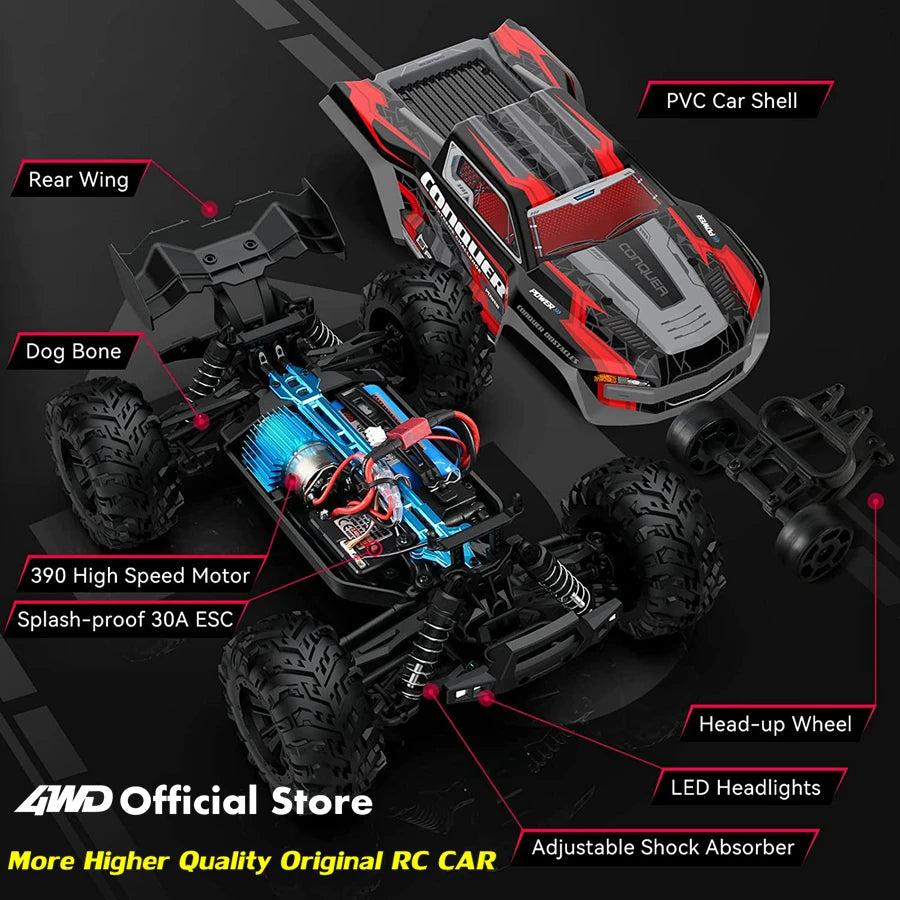 1:16 Scale 4WD High Speed RC Car – 80KM/H Brushless Off-Road Racing Drift Buggy