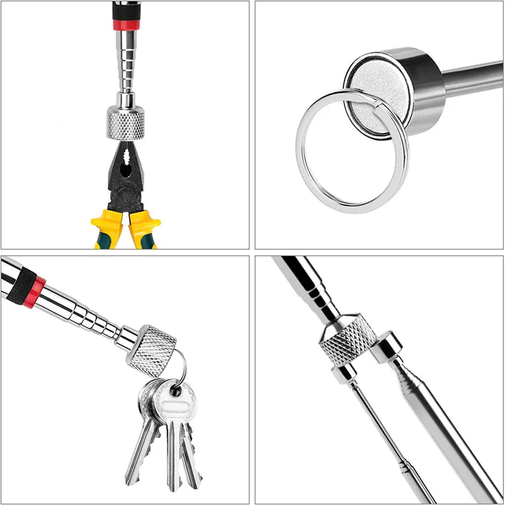 Telescopic Magnetic Pickup Tool – 8LB Capacity, Extendable to 31", LED Light for Screws, Nuts & Bolts