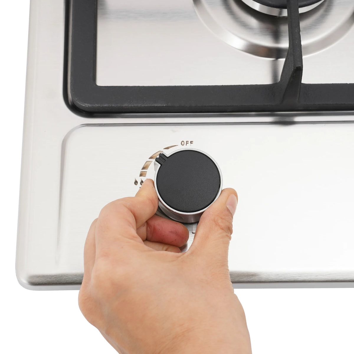 2-Burner Stainless Steel Gas Hob – 3KW + 1.75KW, Portable Countertop or Flush Mounted, 51x31x10cm