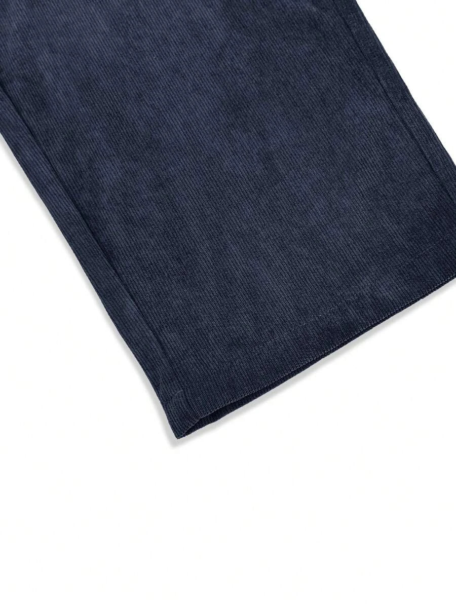 Men's Corduroy Straight Leg Thermal Trousers — Warm Casual Winter Pants