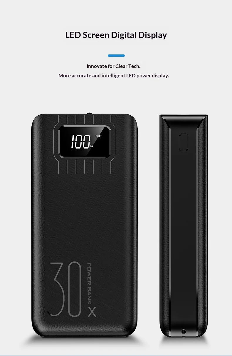 30000mAh Power Bank — High-Capacity Portable Charger for Phones & Tablets