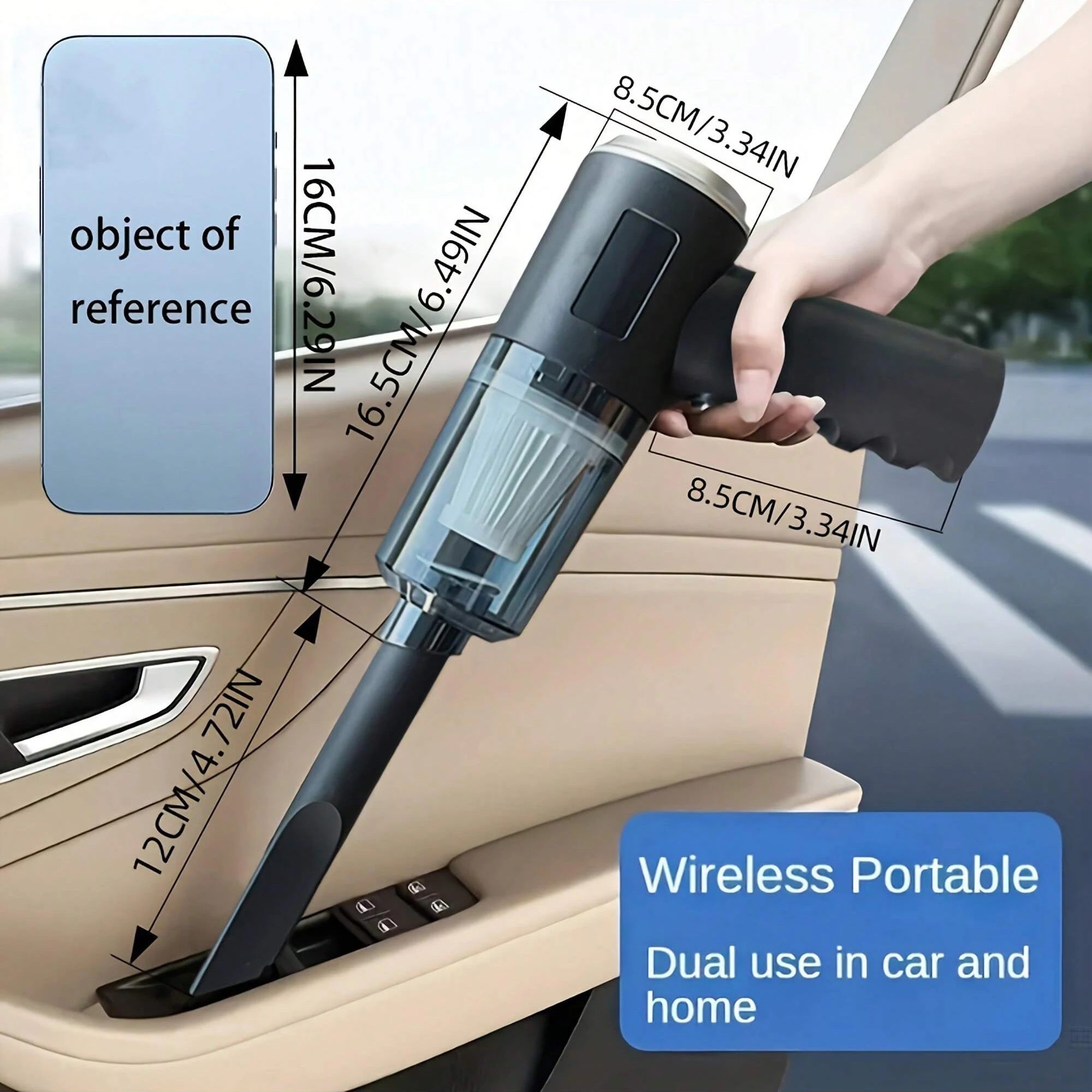 3-in-1 Suction & Blowing Vacuum Cleaner — USB Charging Portable Car & Home Vacuum with 3 Blow Nozzles