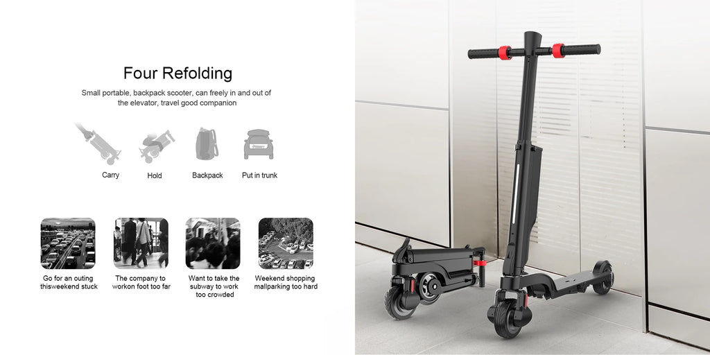 HX X6 Foldable Electric Scooter — 350W, 25 km/h, 36V, 5.5" Tires, Disc Brake, IPX54 for Adults