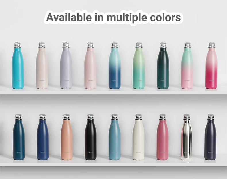 WATERSY 500ml Insulated Vacuum Flask – 304 Stainless Steel Double-Wall Thermal Water Bottle, 12–24hr, 18 Colors