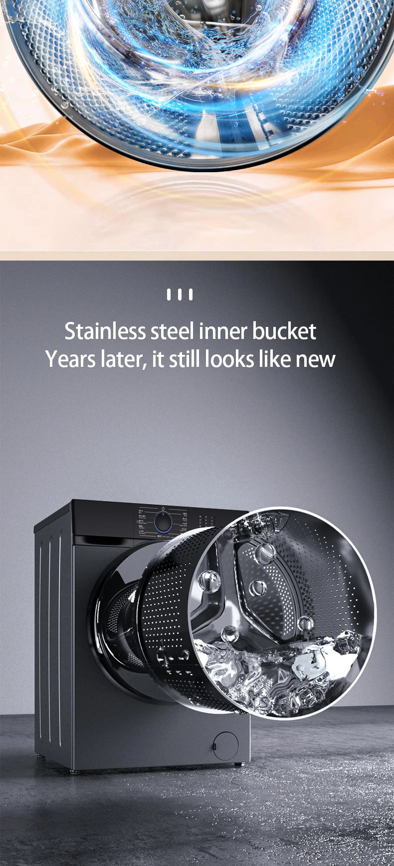12KG Automatic Stackable Washer-Dryer Combo — Inverter BLDC Motor, Turbo Wash, Quick Dry for Home & Commercial Hotel Use