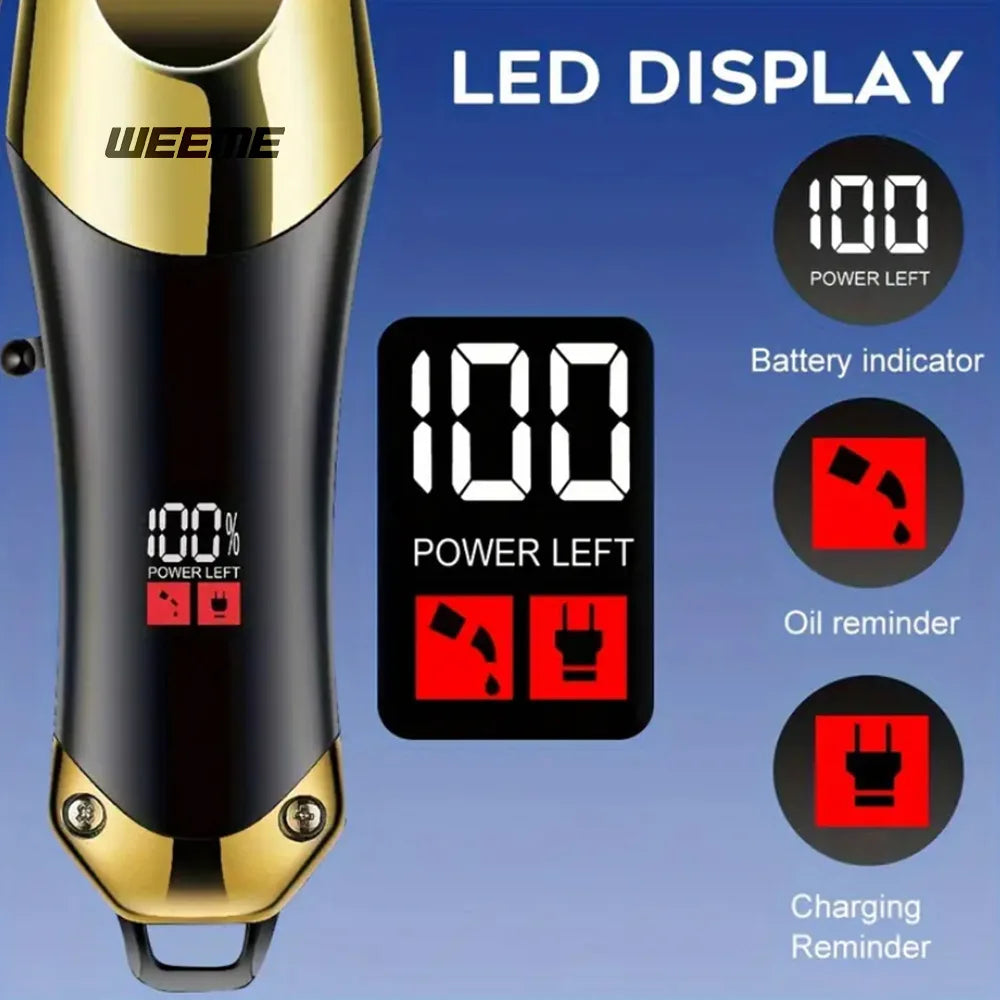 T9 Vintage Men's Electric Hair Clipper & Beard Trimmer – Rechargeable, Wet/Dry, Nose Trimmer Kit