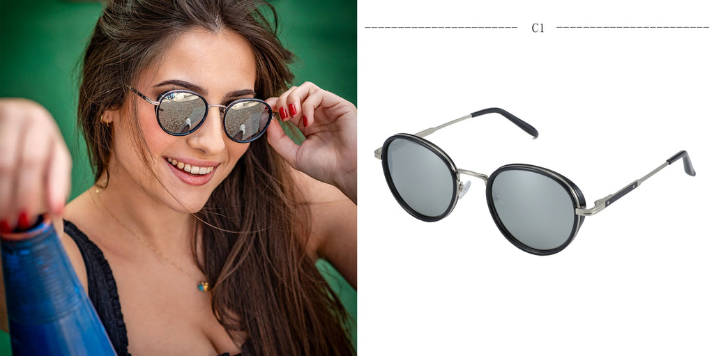 ZENOTTIC Steampunk Round Polarized Sunglasses | Mirror Vintage Shades UV400 for Men & Women