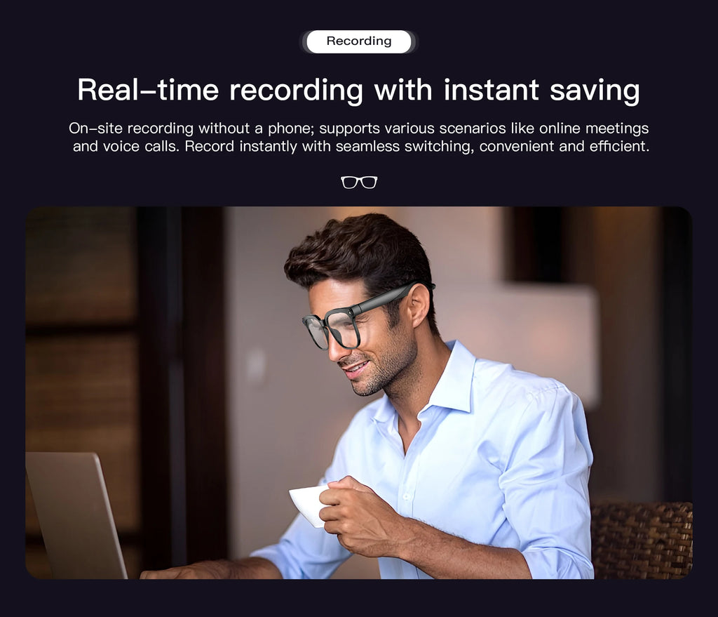 4K 8MP AI Smart Glasses — HD Camera, 150+ Language Translation, ChatGPT, WiFi & Bluetooth Calling