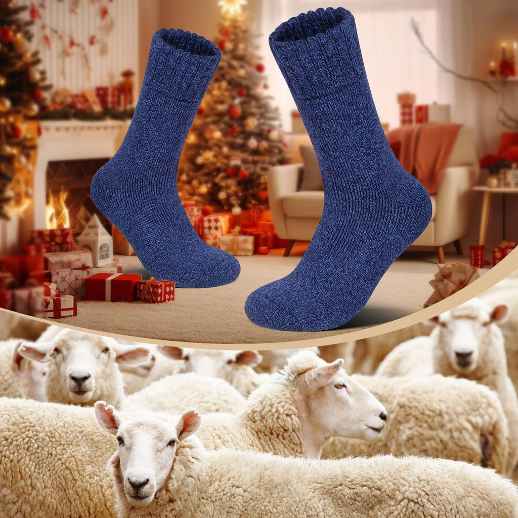 Men's Cotton-Blend Winter Socks, 3 Pairs