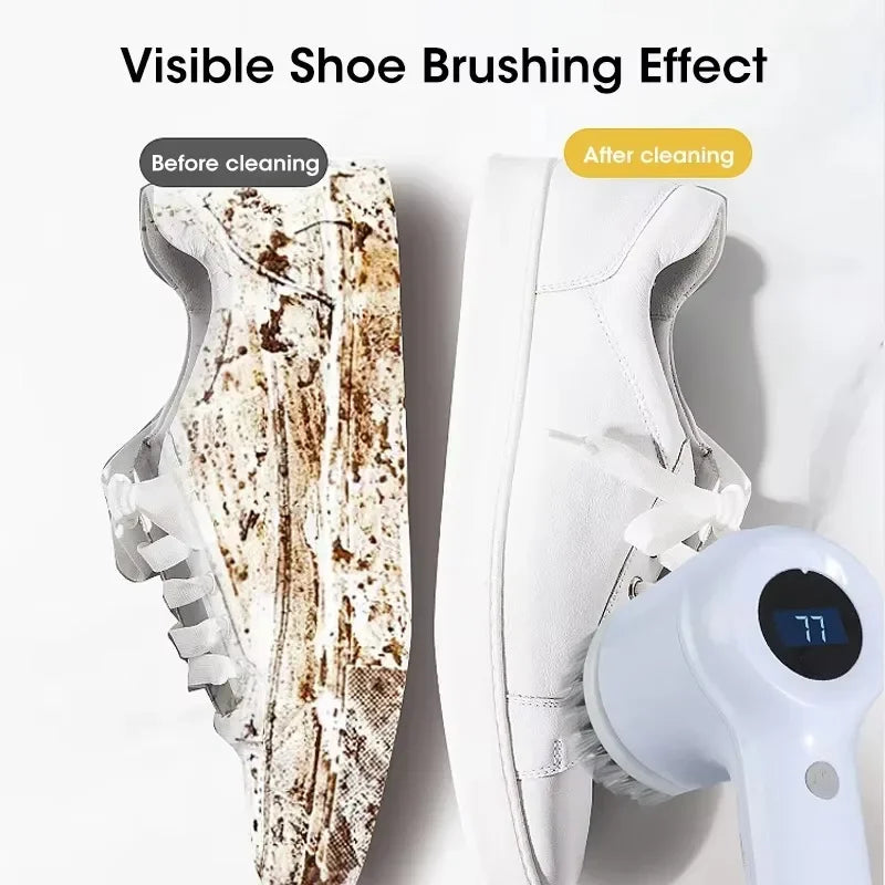 Cordless Spin Scrubber 5-in-1 – USB Rechargeable Electric Cleaning Brush for Bathroom, Kitchen & Tile