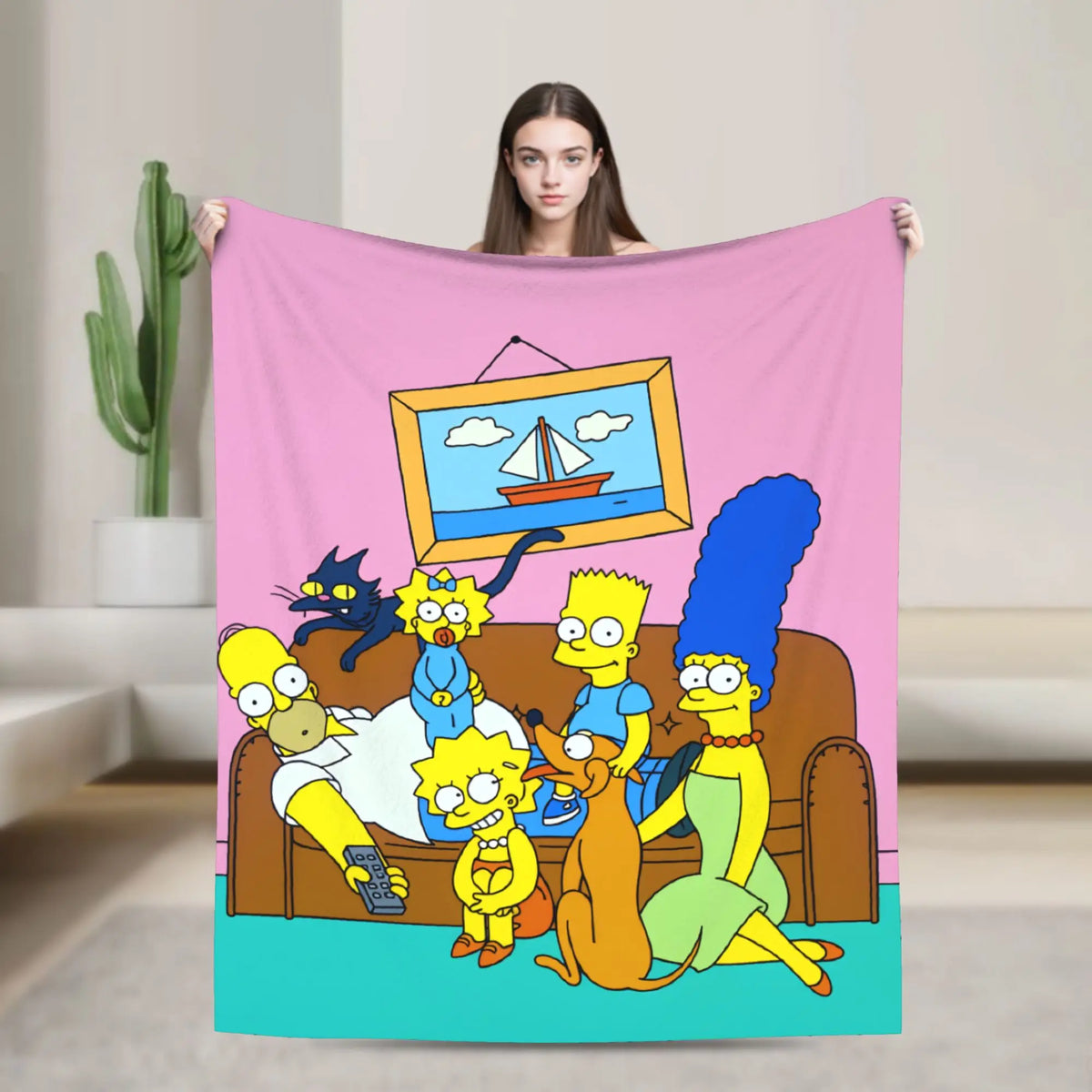 Simpsons Character Super Soft Plush Throw Blanket – Flannel Fleece Bedspread