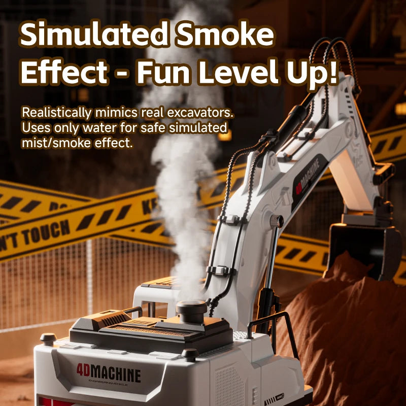 14-Channel 3-in-1 RC Excavator with Mist Spray – Alloy Remote Control Construction Truck