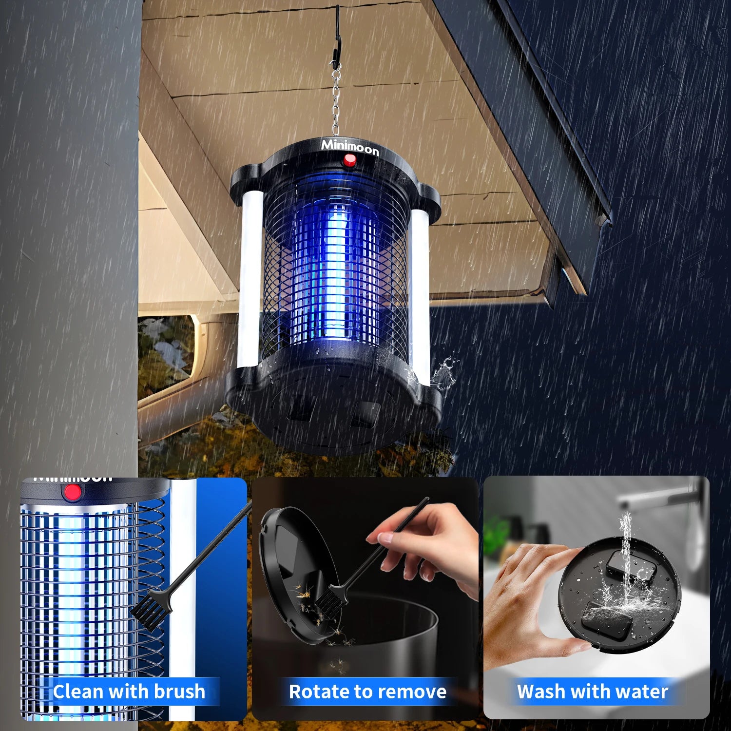 Outdoor Bug Zapper 4200V 15W — LED Mosquito Zapper & Electric Fly Trap for Yard & Backyard