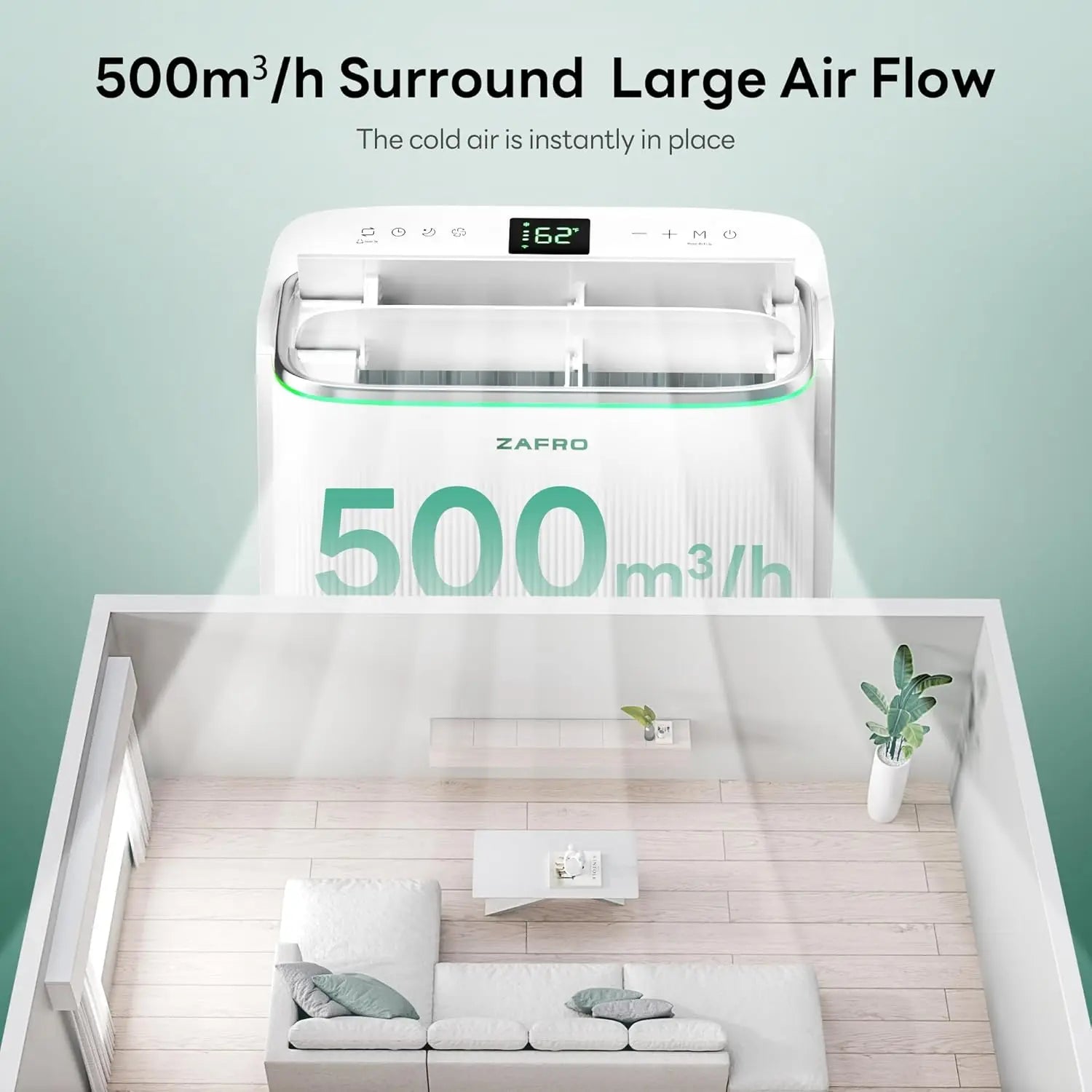 Smart Inverter Portable Air Conditioner — 16,000 BTU (12,000 BTU SACC) Dual Hose AC Unit with Energy-Saving Technology