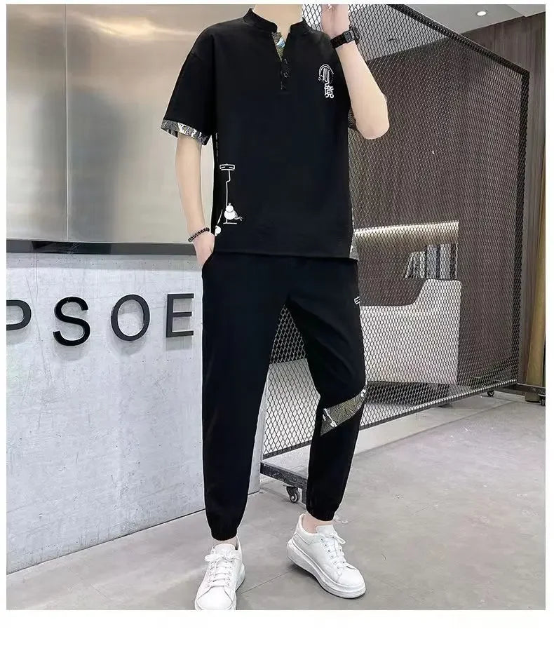 Men's Cotton Shirt & Trousers 2-Piece Set – High Quality Summer Fashion Suit M–4XL