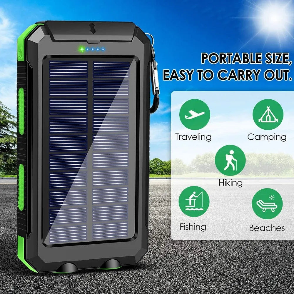 Solar Power Bank 80000mAh — Portable Outdoor Charger with Solar Panel