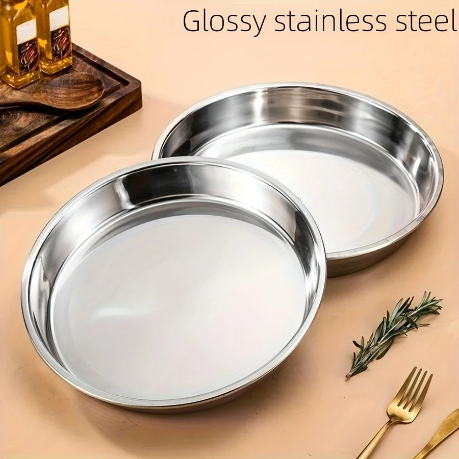 Stainless Steel Pizza Pans – Three-Piece Baking Set