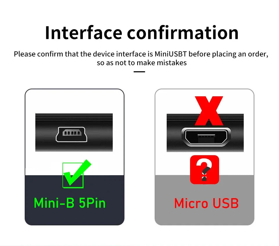 USB-C to Mini USB Adapter Cable – Type-C to Mini-B Charging & Data Cable for Camera MP3 MacBook