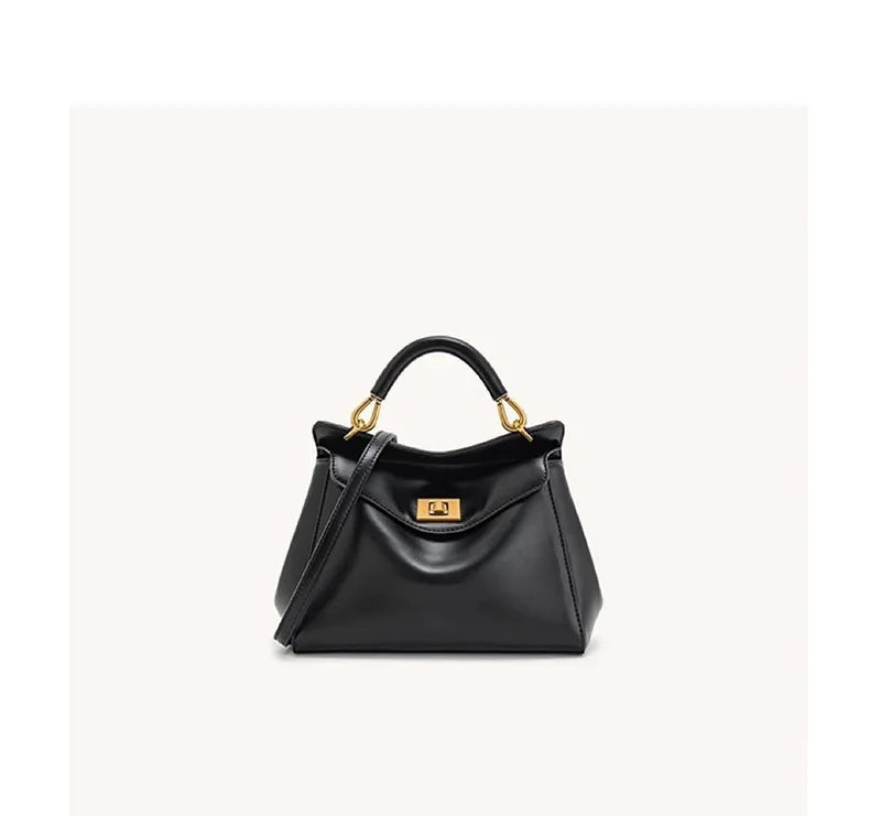 Lucia Lock PU Croco Shoulder Crossbody Bag – Luxury Light Fashion Tote for Women