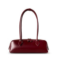 Vintage Genuine Leather Baguette Shoulder Bag – Korean Luxury Underarm Handbag for Women